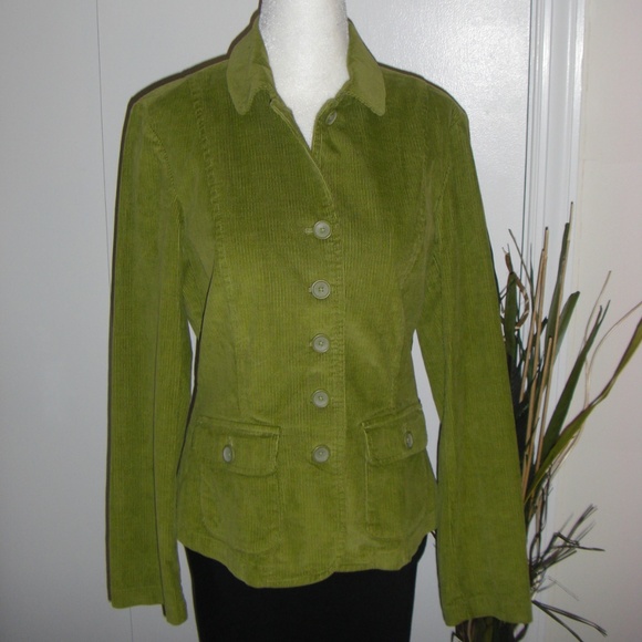 Talbots Jackets & Blazers - Talbots Stretch Corduroy avocado green jacket sx 8